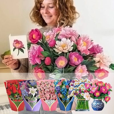 Buchet durabil 3D cu felicitare | PETALORA