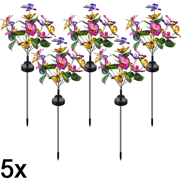 5x Lampă solară cu fluturi pentru exterior | FLUTIX