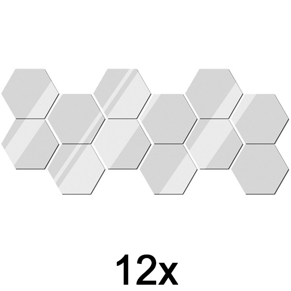 1x Stickere de perete cu oglindă (set de 12) | HEXAGEM