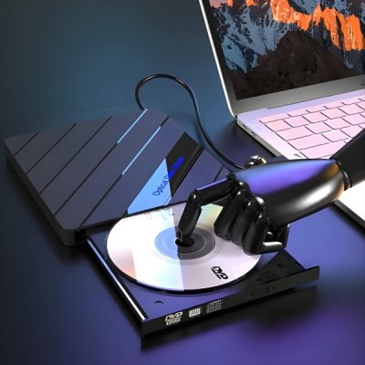 Unitate DVD Externă + Hub USB - 4 Porturi, Card SD, USB-C | LAPDISC